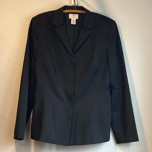 Ann Taylor Loft  Stretch Women's Size 10 Blazer Black Hidden Buttons Fully Lined